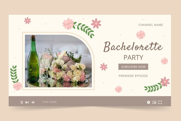 Flat design bachelorette party youtube thumbnail