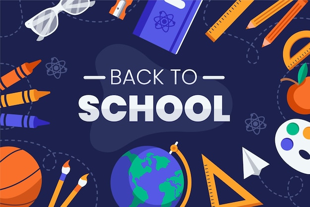 Flat design back to school background