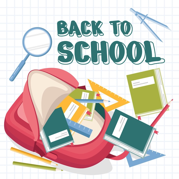 Flat design back to school background