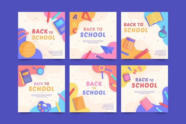 Flat design back to school instagram post