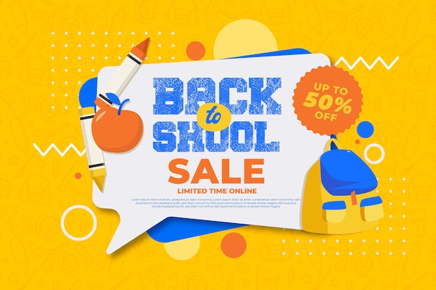 Vector flat design back to school sales