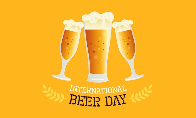 Flat Design Background Celebrating International Beer Day Festival