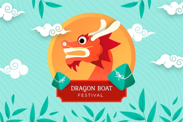 Flat design background dragon boat