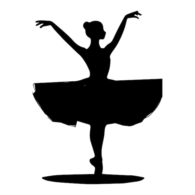 flat design ballet dancer silhouette