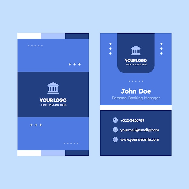 Vector flat design bank business vertical business card