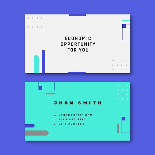 Flat design bank concept horizontal business card