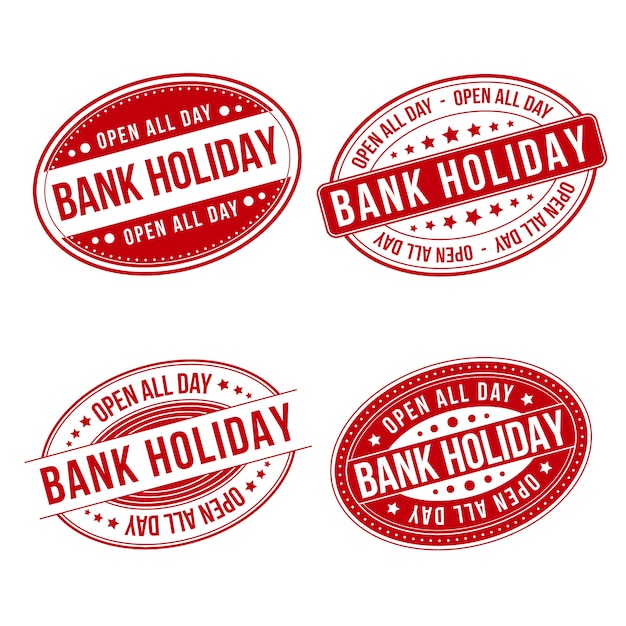flat design bank holiday labels