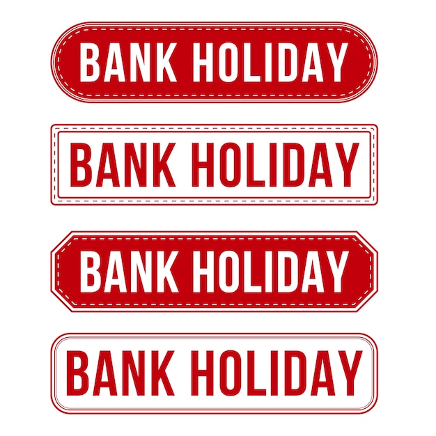 Flat design bank holiday labels