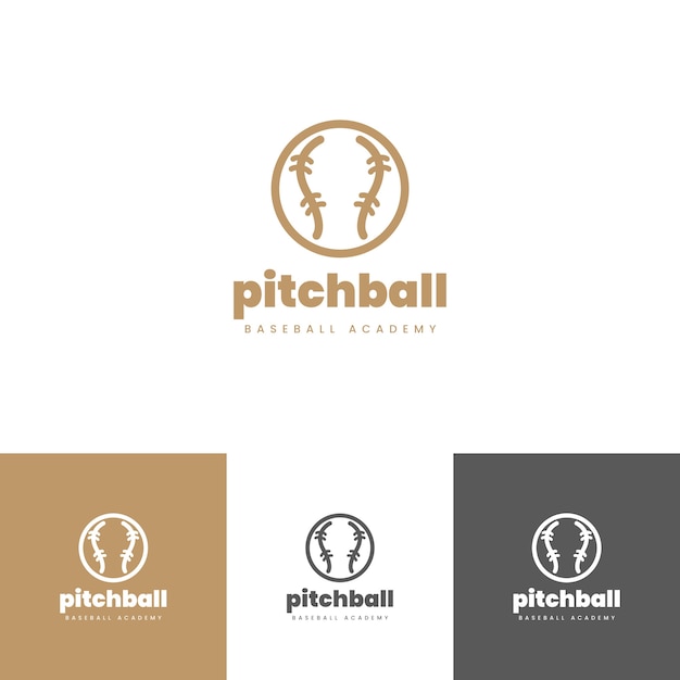 Modello di logo di baseball design piatto