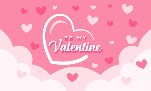 flat design be my valentine