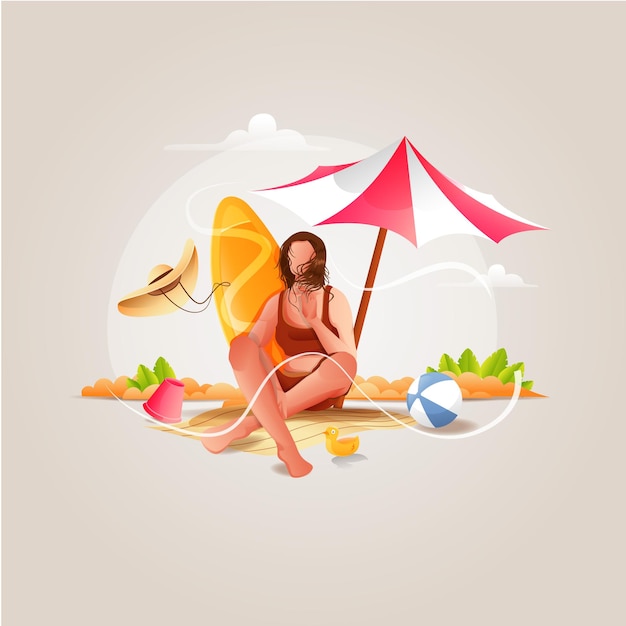 Flat design Beach vacation