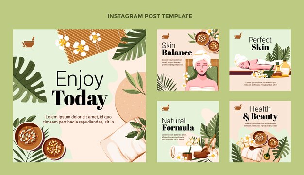 Post di instagram di bellezza dal design piatto