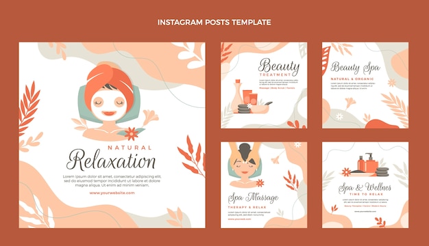 Flat design beauty spa template