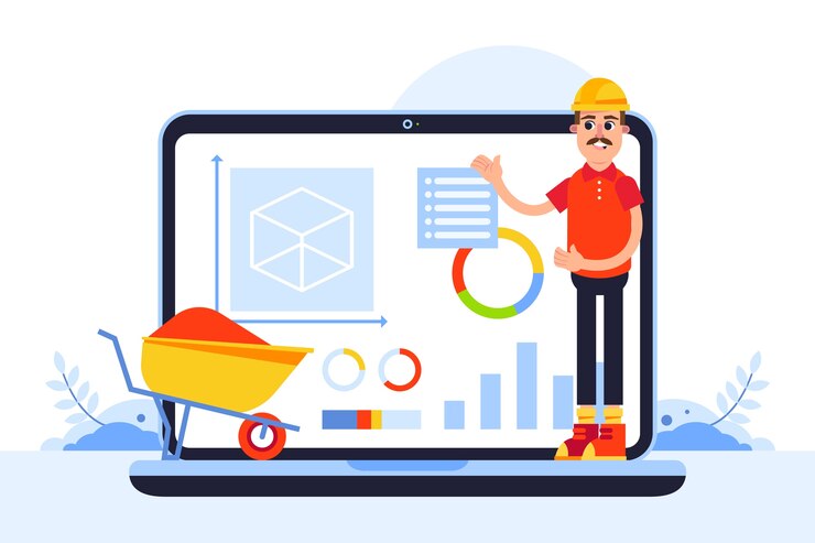 Vector flat design bim illustration