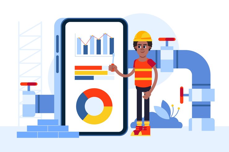 Vector flat design bim illustration