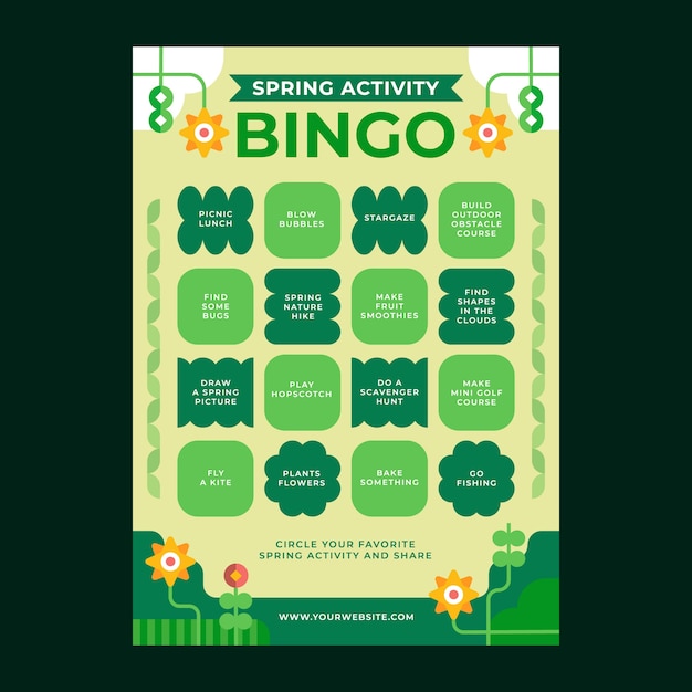 Vector flat design bingo template