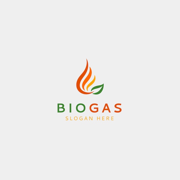 Vector flat design biogas logo template