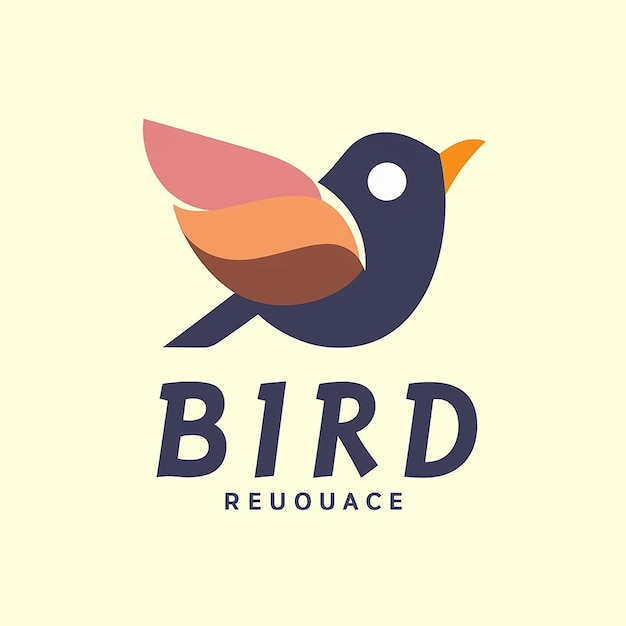 フラットデザインの鳥のロゴ