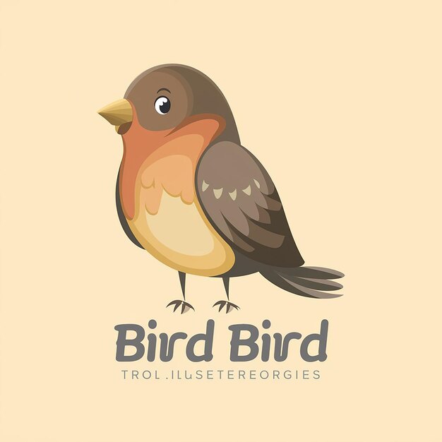 Flat design bird logo