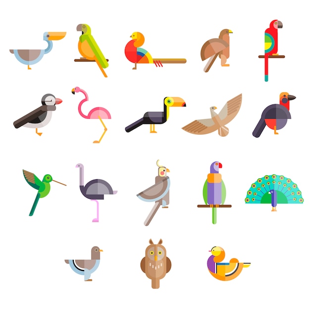 Flat design birds icon