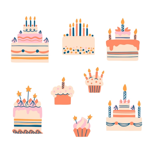 Vector flat design birthday pattern