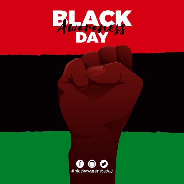 Flat design black awareness day