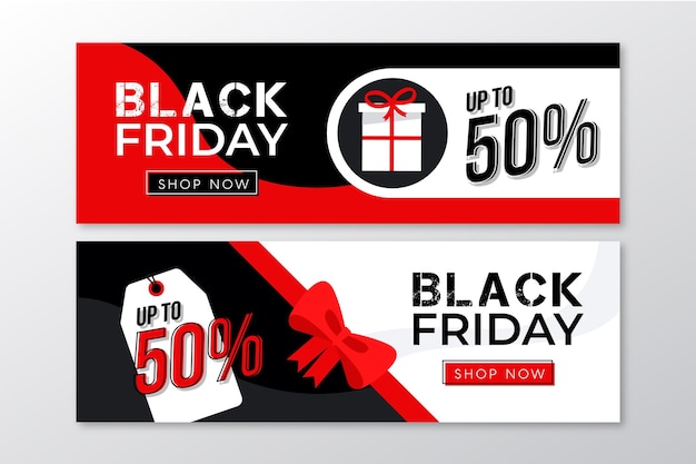 Vector flat design black friday banners template