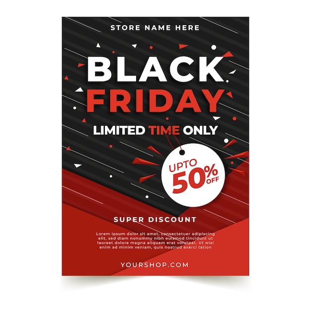 Vector flat design black friday flyer template