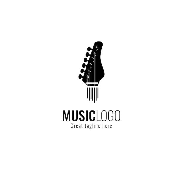 Vector flat  design black music logo