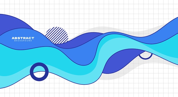 평평한 디자인 블루 크리에이티브 웨이브 배경