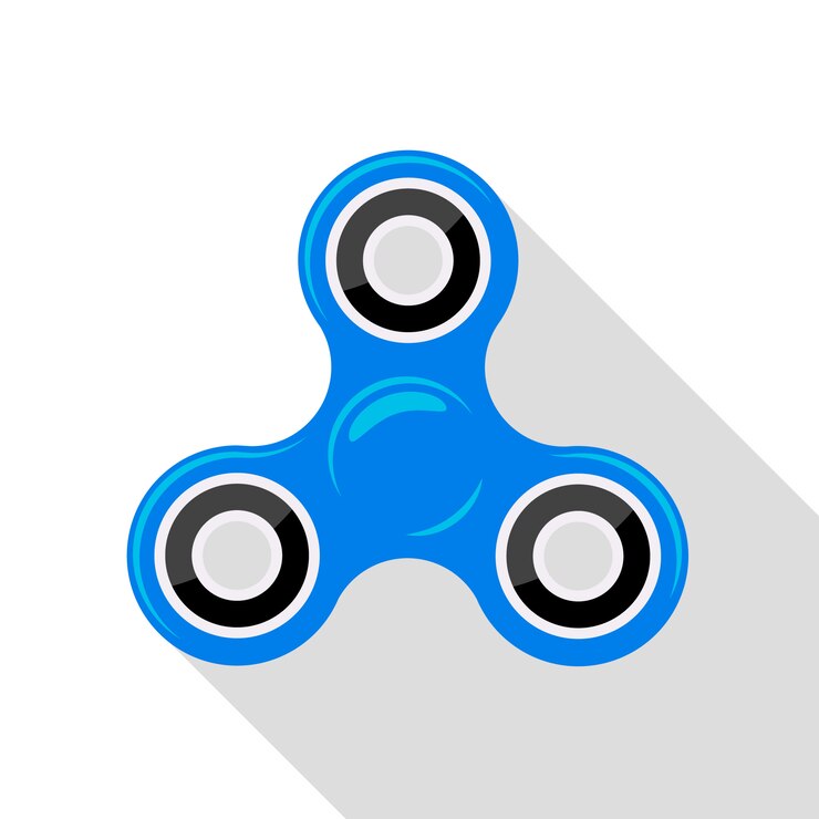 Vector flat design blue hand spinner no gradient or transparency