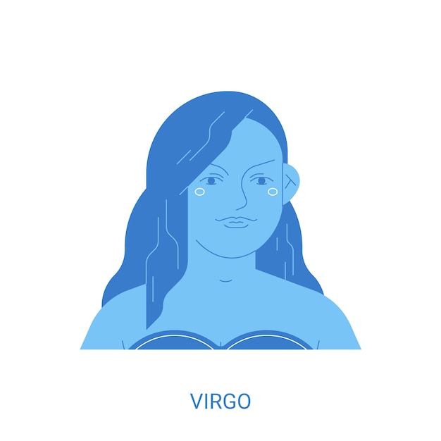 Vector flat design blue virgo logo