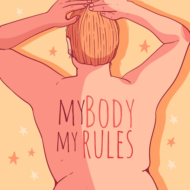 Flat design body positive illustration