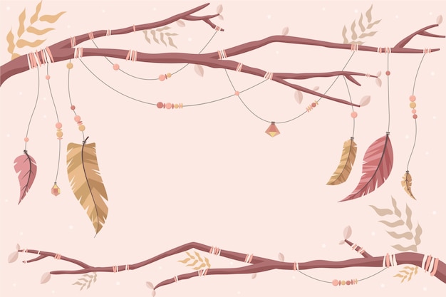 Vector flat design boho background