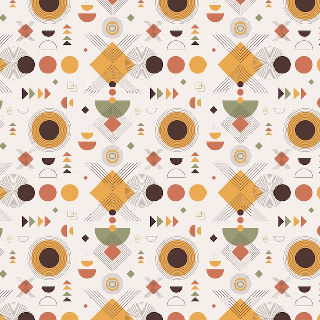 Flat design boho geometric pattern