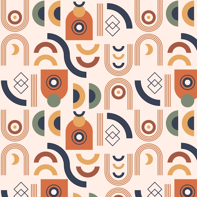 Vector flat design boho geometric pattern