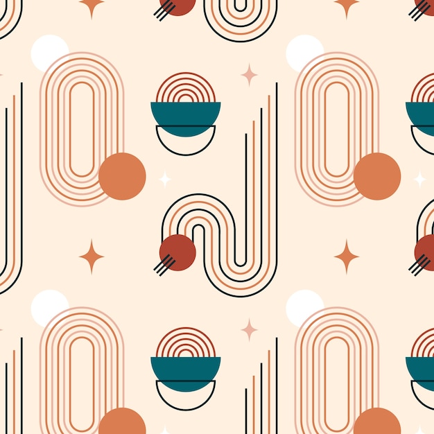 Vector flat design boho geometric pattern