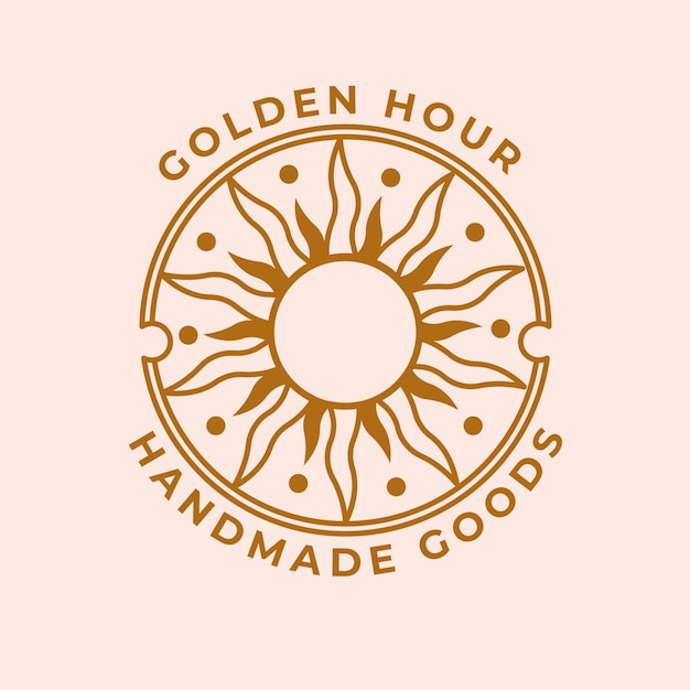 Flat design boho sun logo