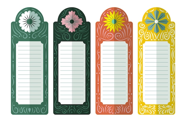 flat design bookmark template