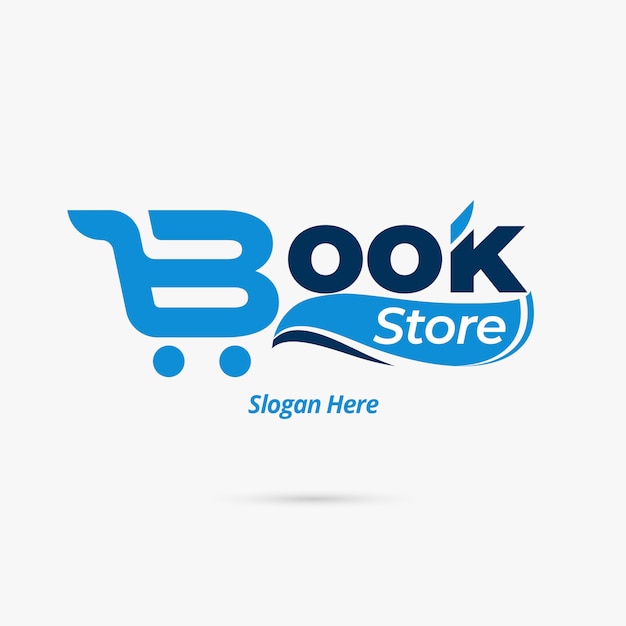 Flat design bookstore logo template