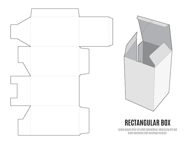 Vector flat design of box die cut template