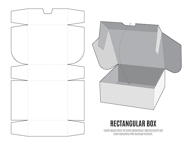 Vector flat design of box die cut template