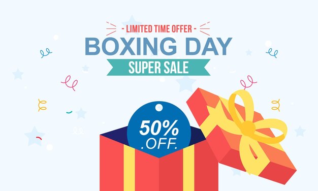 flat design boxing day big sale banner background