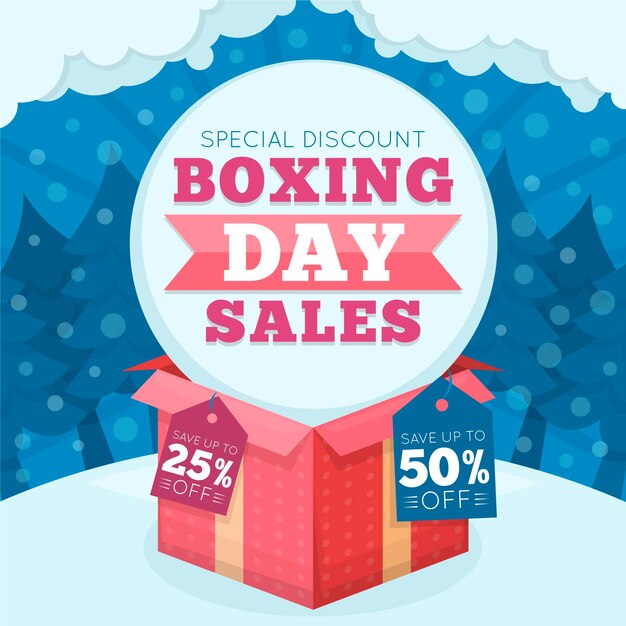 Vector flat design boxing day sale