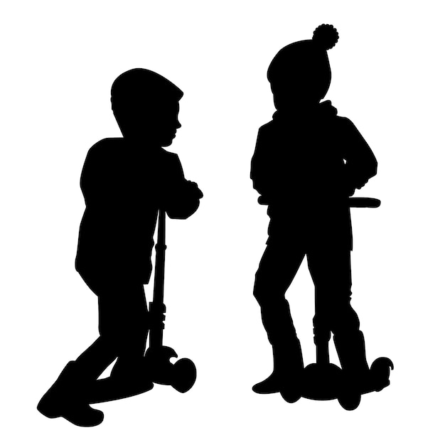 Flat design boy silhouette