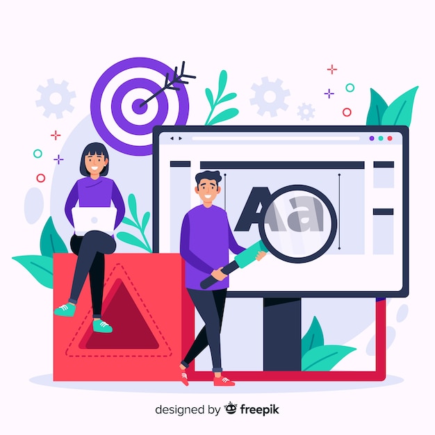 Flat design brand concept illustration