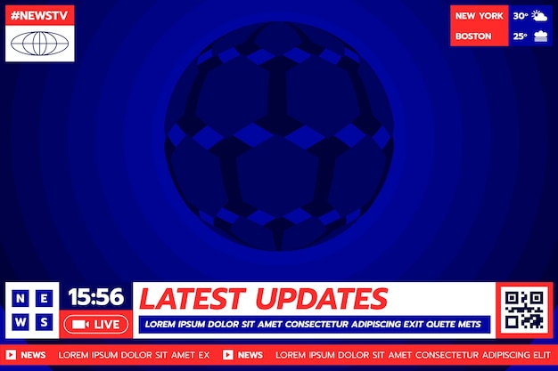 Vector flat design breaking news background