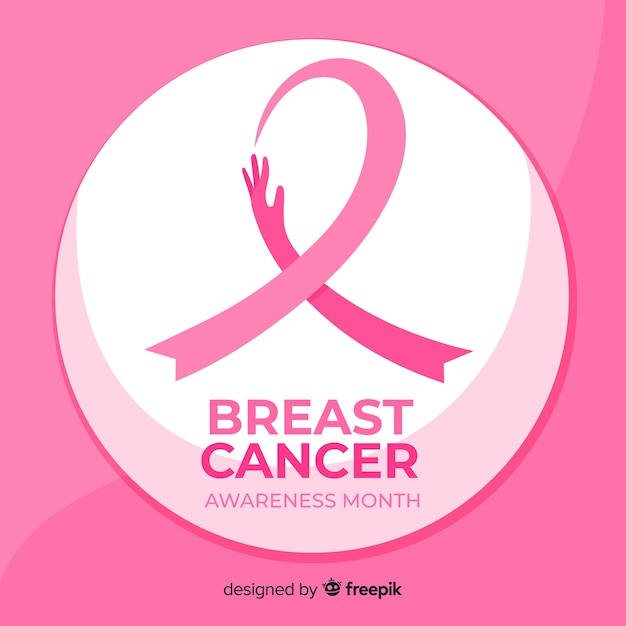 Vector flat design breast cancer awareness ribbon