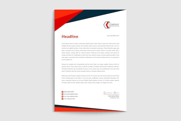 Flat design business letterhead template