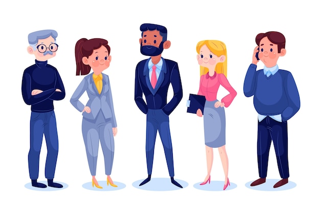 Flat design business people collection